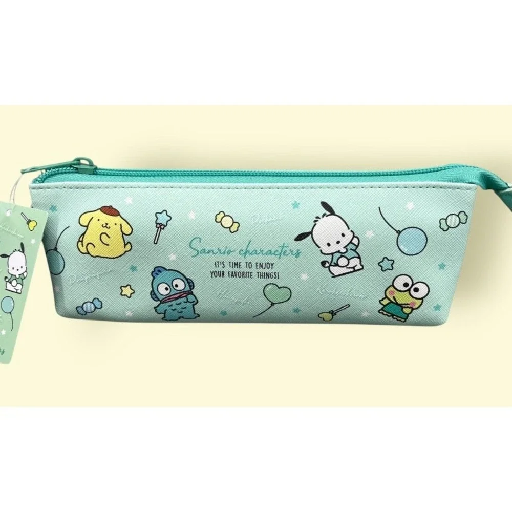 Sanrio Characters Pencil Case Pouch Keroppi Pochacco Hangyodon Zipper Bag Kawaii
